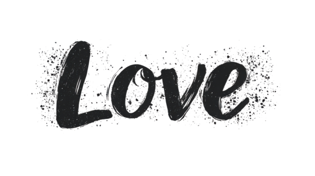 Word Love on transparent background