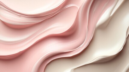 Obraz premium Swirling Pink and Beige Cream Texture Abstract