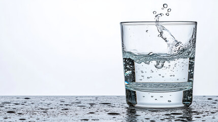close up of gas bubbles rising in glass of water, creating refreshing scene