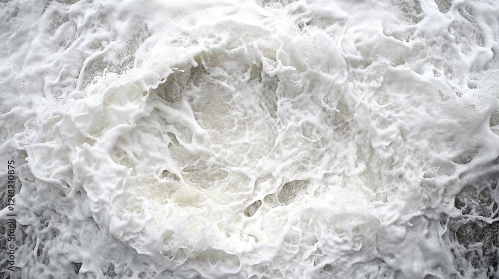 Aufkleber close up of turbulent water with foamy waves creating dynamic patterns