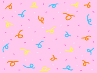 かわいいくるくるカラフルポップ背景ピンク