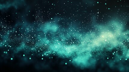 Obraz premium Abstract Teal Glitter Background With Sparkling Lights