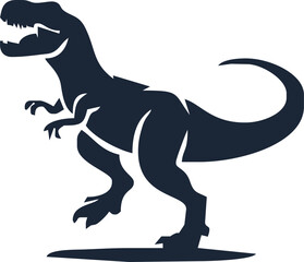T-rex tyrannosaurus silhouette. Vector illustration growling screaming tyrannosaurus rex dinosaur silhouette isolated.dinosaur Raptor Ancient Animals Logo Design.Tyrannosaurus T Rex Emblem.