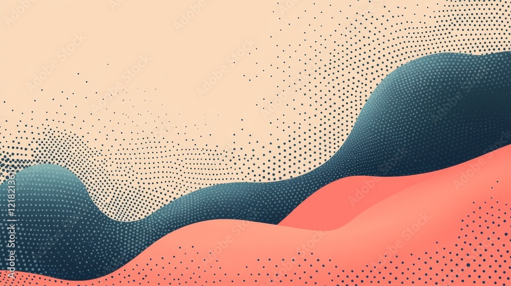 Poster abstract wavy forms dotted pattern background design