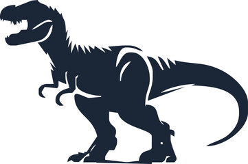 T-rex tyrannosaurus silhouette. Vector illustration growling screaming tyrannosaurus rex dinosaur silhouette isolated.dinosaur Raptor Ancient Animals Logo Design.Tyrannosaurus T Rex Emblem. © Avra
