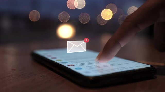 Sending e-mail: Mail being sent	, New message Notification on Smart Phone 