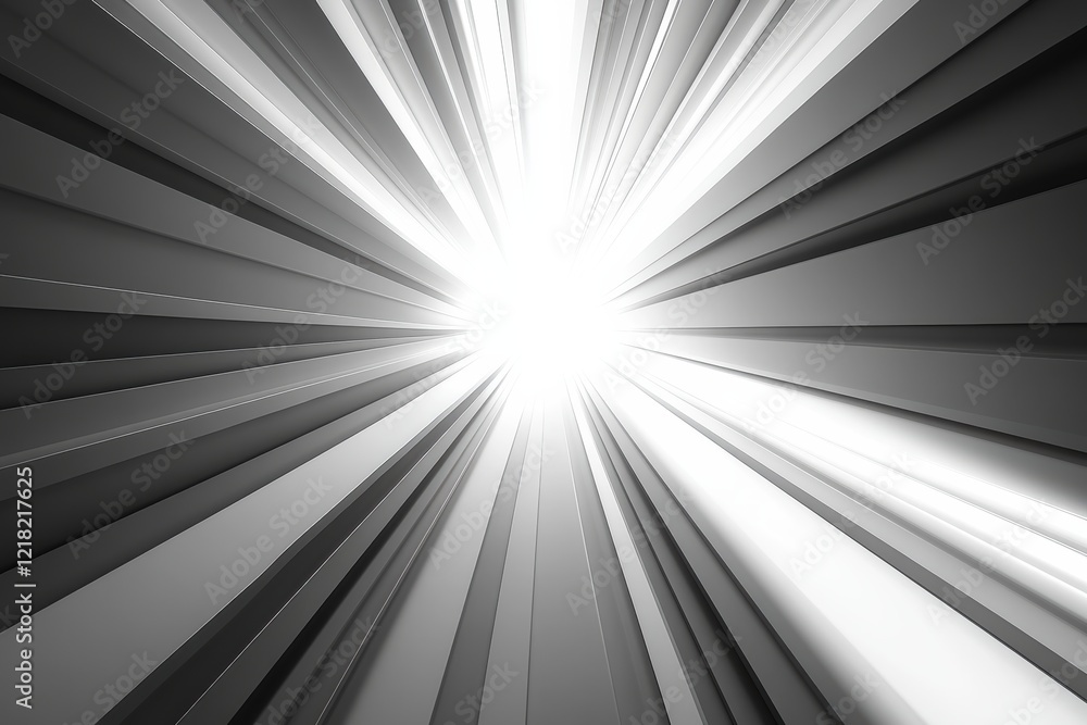 Poster a stunning abstract image illustrating dynamic rays of light emanating from a central point, creatin