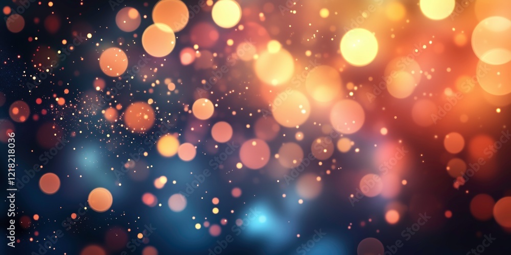Poster shimmering lights: an abstract background of shimmering lights in a kaleidoscope of warm and cool co