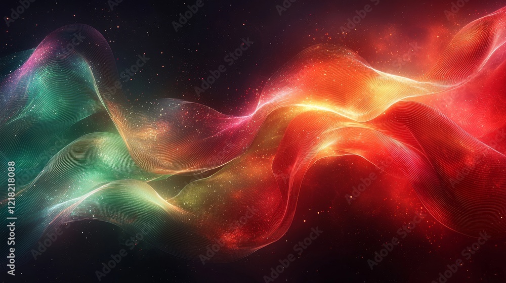 Aufkleber dynamic color waves abstract design digital art vibrant background artistic perspective visual conce