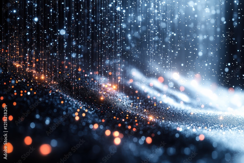 Poster a stunning display of vibrant lights and particles, creating an ethereal atmosphere. perfect for pro