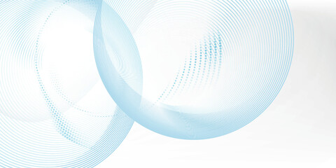 Abstract white background with blue circle rings. Digital future technology concept.eps10