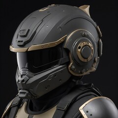 A helmet and clothing designed to be used by future robots.