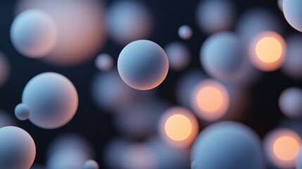 Abstract Background Of Floating Spheres And Lights