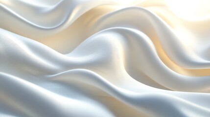 Fototapeta premium Elegant Draped White Silk Fabric Texture