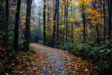 An Autumn Morning on a Tranquil North Carolina Hiking Trail