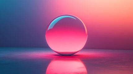 Pink and Blue Gradient Background with Glass Oval