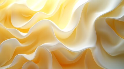 Fototapeta premium Abstract Draped Fabric in Soft Yellow and White Hues