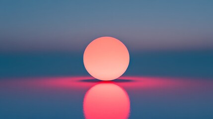 Glowing Orb Reflecting on a Smooth Surface