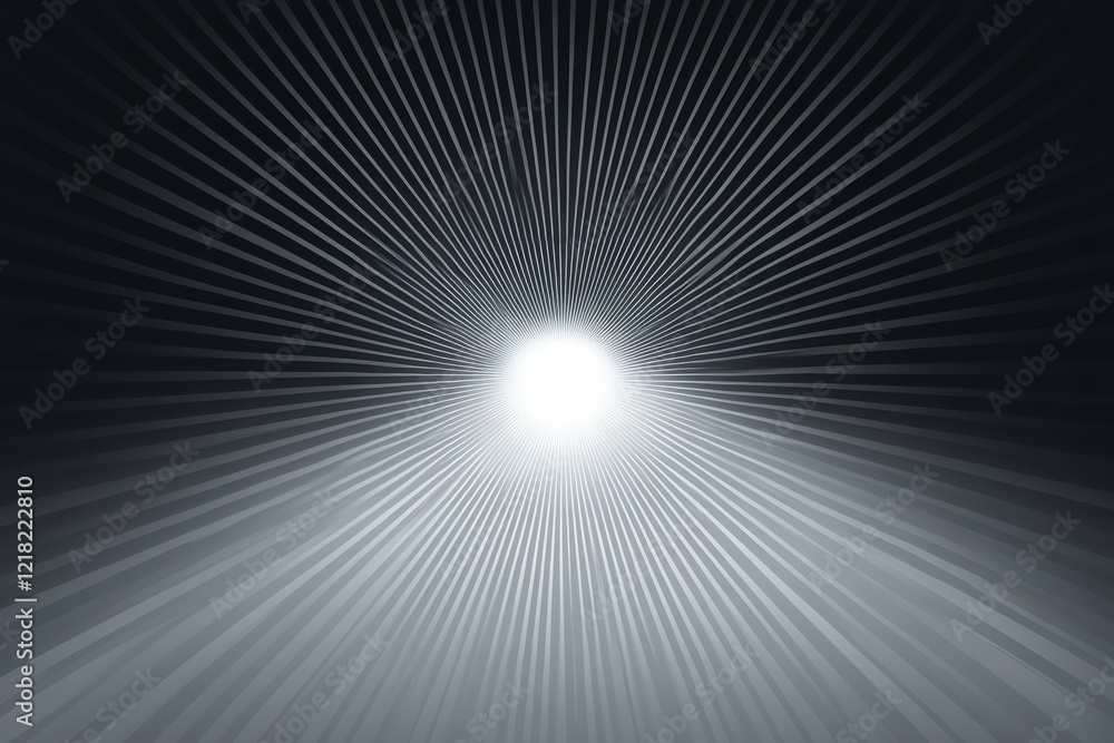 Poster Abstract light rays converging to a central point, creating a sense of depth and dimension. Ideal for technology, innovation, and modern themes.