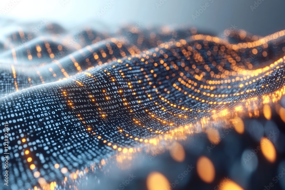 Aufkleber abstract representation of digital waves, showcasing glowing data points and intricate patterns that