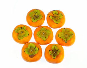 fresh persimmon isolated on white background
