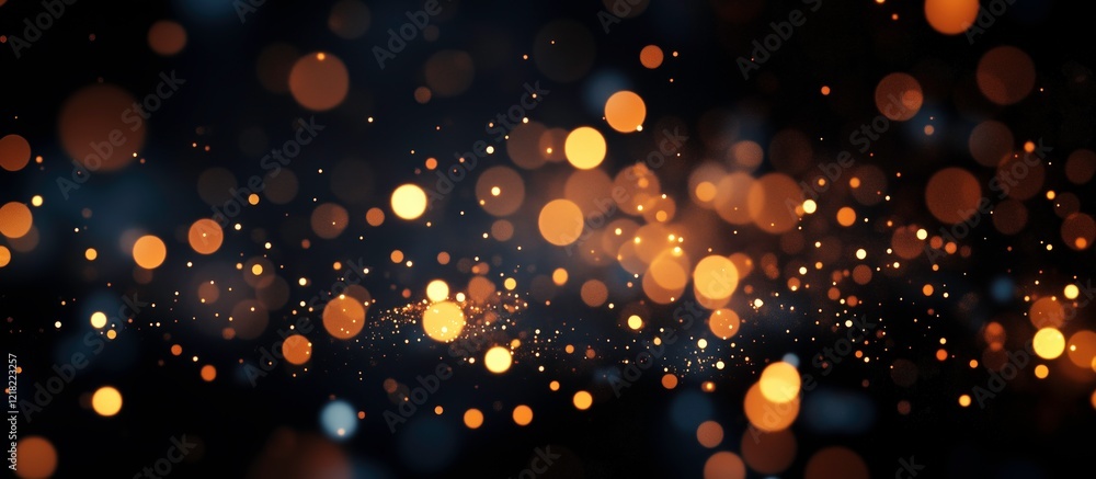 Poster glimmering lights: abstract bokeh background featuring a mesmerizing array of warm-toned and cool-to