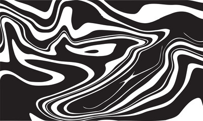 Liquid Seamless Pattern, Background Black and White Vector Illustration