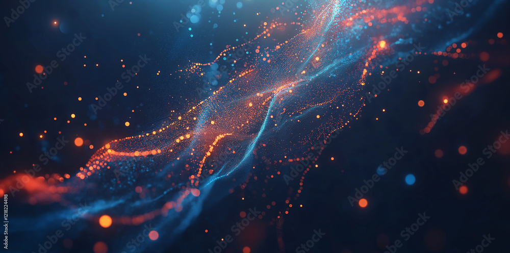 Aufkleber gentle particle flow. elegant waves of colorful dust, magical ripples. information stream, data tran