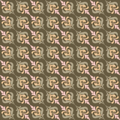 Vector damask seamless pattern with Ornamental Motifs for Decor Design.