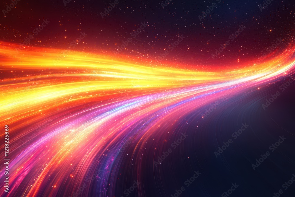 Aufkleber vibrant wave of colorful light streaks creates a dynamic visual effect, perfect for backgrounds, dig