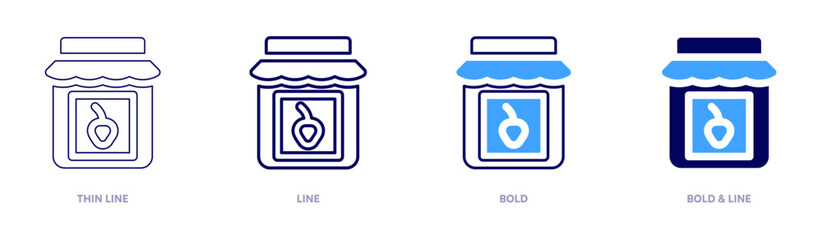 Jam ingredients icon in 4 different styles. Thin Line, Line, Bold, and Bold Line. Duotone style. Editable stroke