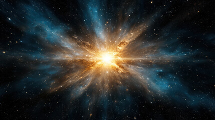 Fototapeta premium vibrant cosmic explosion representing birth of star in space