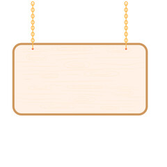 Hanging Wooden Sign Board. Hanging Sign Illustration