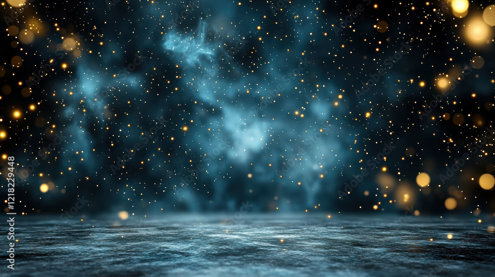 Poster mesmerizing scene of shimmering particles and ethereal mist