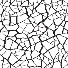 Seamless stone wall texture. Vector illustration. Monochrome background of coarse surface.