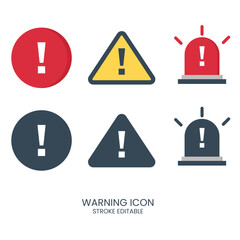 Warning or Danger Sign Icon Set Vector Design. stock illustration