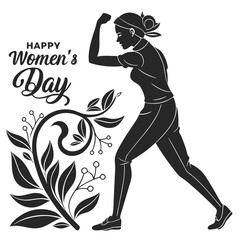 happy women's day silhouette vector illustration