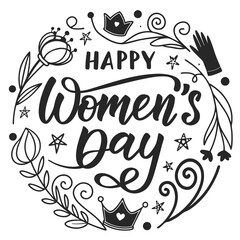 happy women's day silhouette vector illustration