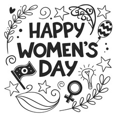 happy women's day silhouette vector illustration