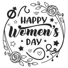 happy women's day silhouette vector illustration
