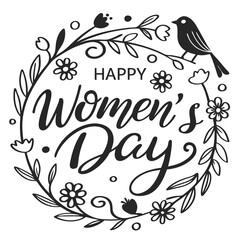 happy women's day silhouette vector illustration