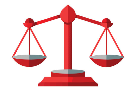 Illustration of a balanced   scale white background