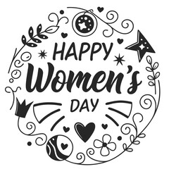 happy women's day silhouette vector illustration