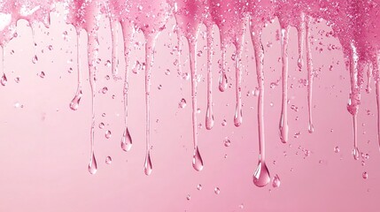 Fototapeta premium Pink Glitter Sparkle Confetti Background Liquid Drops of Paint