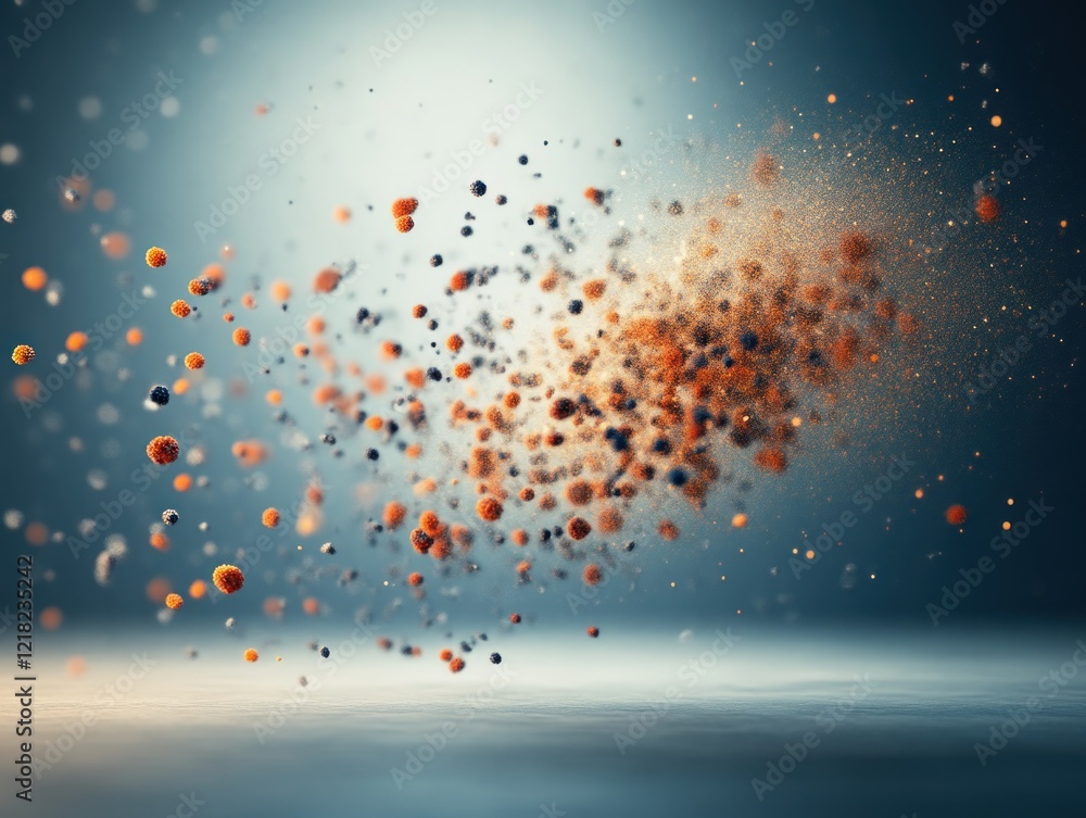 Aufkleber dynamic particles movement abstract studio visual art creative environment close-up view concept of 