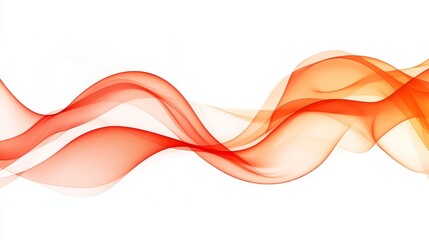 Abstract flowing red and orange waves on a white background, ideal for design and artistic projects