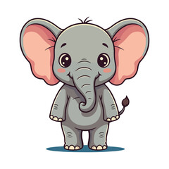 Cute Elephant Cartoon Vector Icon Illustration Animal Sport Icon Isolated Flat vector illustration