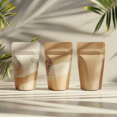 A coffee pouch package mockup