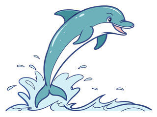 Unique Dolphin Artwork in Vector Format on White