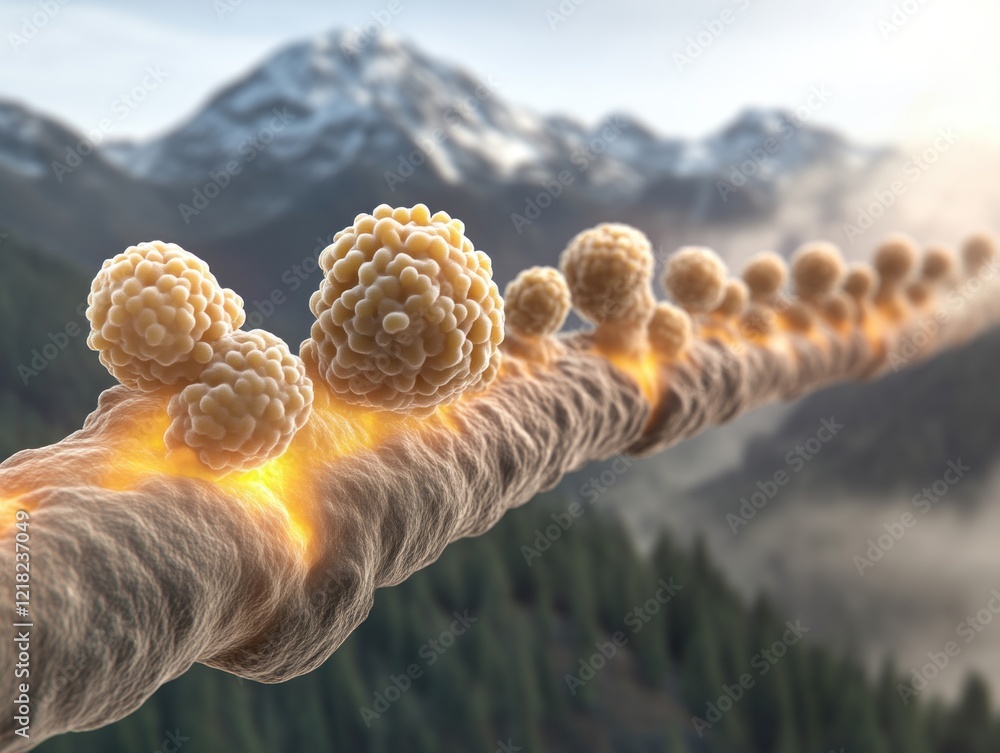 Aufkleber molecular interaction dynamics mountain range digital art natural environment close-up view scientif